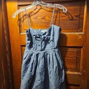 Madewell Chambray Tie-Front Cutout Cami Dress